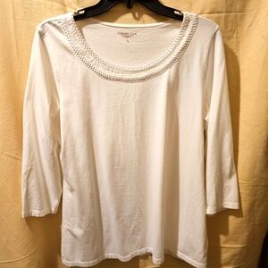 solid white Coldwater creek brand blouse/top